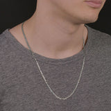 24inch 3mm Silver Curb Cuban Link Chain .925 Sterling Silver