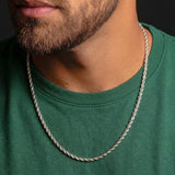 24inch 4mm 925 italian silver rope chain on neck the gold gods mens jewelry 2026