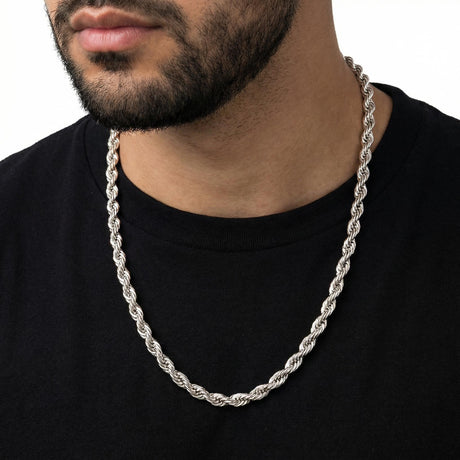 24inch 5mm 925 italian silver rope chain on neck the gold gods mens jewelry 2026