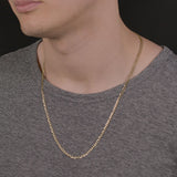 3mm 24inch Vermeil Curb Cuban Chain Italian .925 Sterling Silver The  Gold Gods Men's jewelry