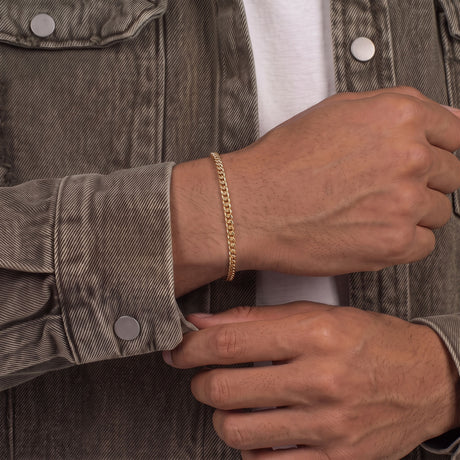 Solid Gold Miami Cuban Link Bracelet The Gold Gods 4mm