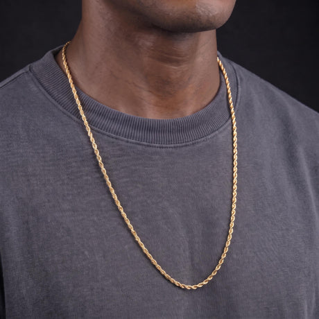 6mm 24 inch Solid Gold Rope Chain The Gold Gods