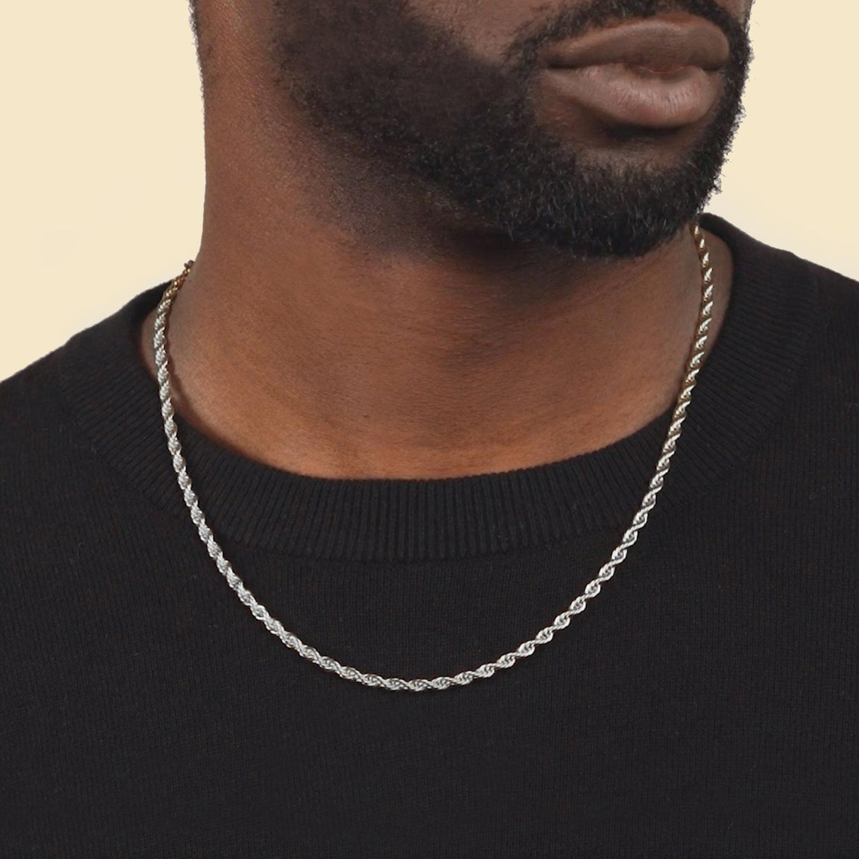 Rope Chain White Gold 4mm | The Gold Gods