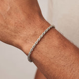 White Gold Rope Bracelet 4mm