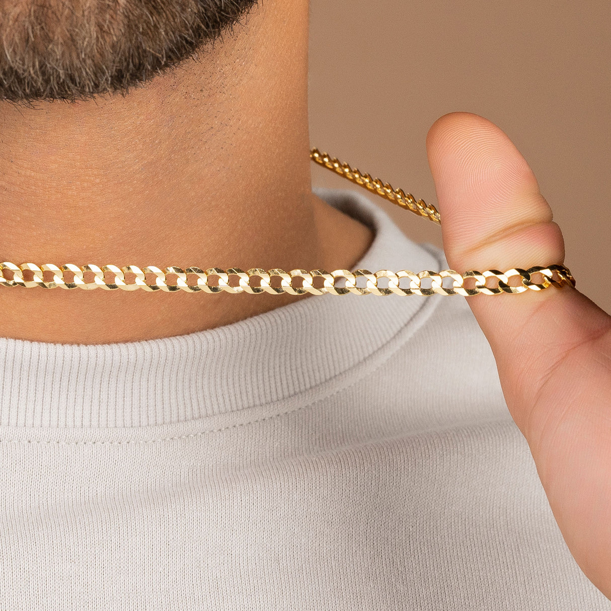 5mm 22inch Vermeil Curb Cuban Chain Italian .925 Sterling Silver The  Gold Gods Men's jewelry