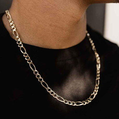 6mm 24 inch Vermeil figaro Chain Italian .925 Sterling Silver The  Gold Gods Men's jewelry