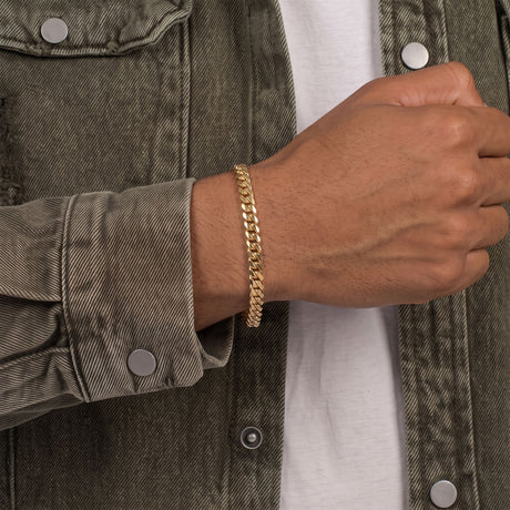 Solid Gold Miami Cuban Link Bracelet The Gold Gods 6mm