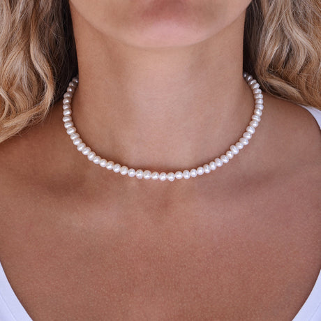 Women's Pearl Necklace The Gold Goddess Women’s Jewelry By The Gold Gods 6mm