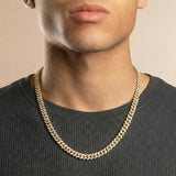 8mm 18 inch Gold Straight Edge Diamond Cuban The Gold Gods