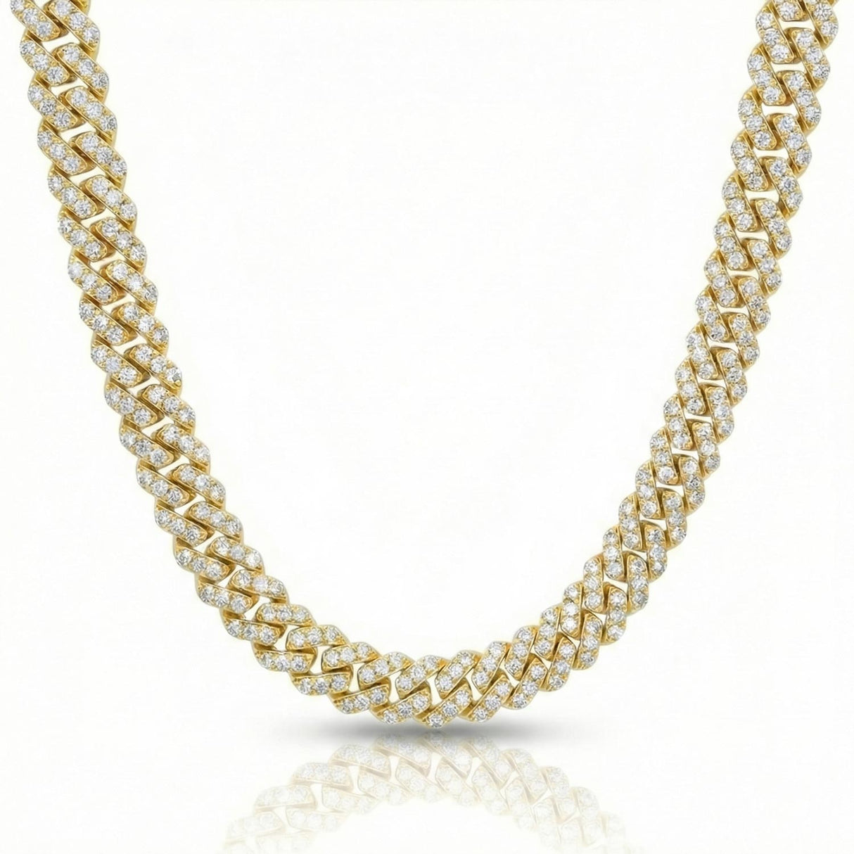 8mm 18 inch Gold Straight Edge Diamond Cuban The Gold Gods Detail 1