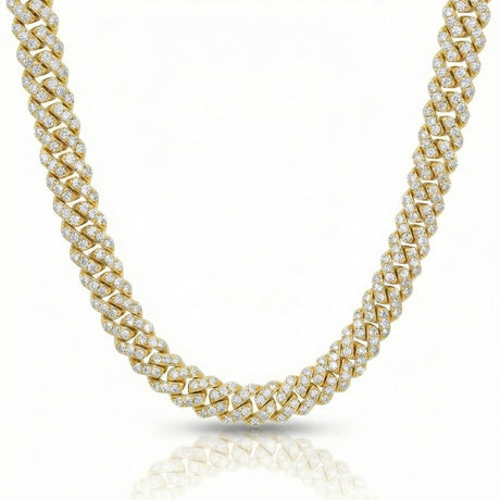 8mm 18 inch Gold Straight Edge Diamond Cuban The Gold Gods Detail 1