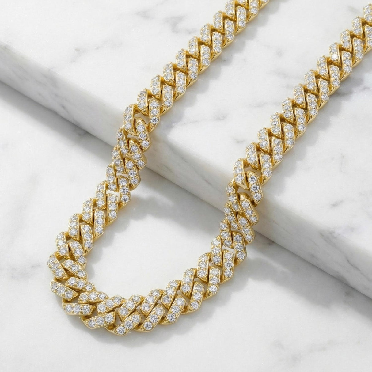 8mm 18 inch Gold Straight Edge Diamond Cuban The Gold Gods Detail 1