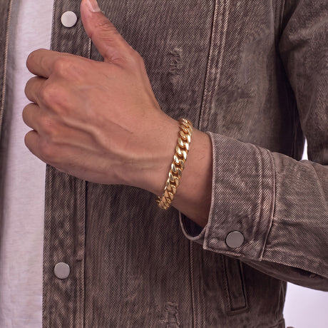 Solid Gold Miami Cuban Link Bracelet The Gold Gods 8mm