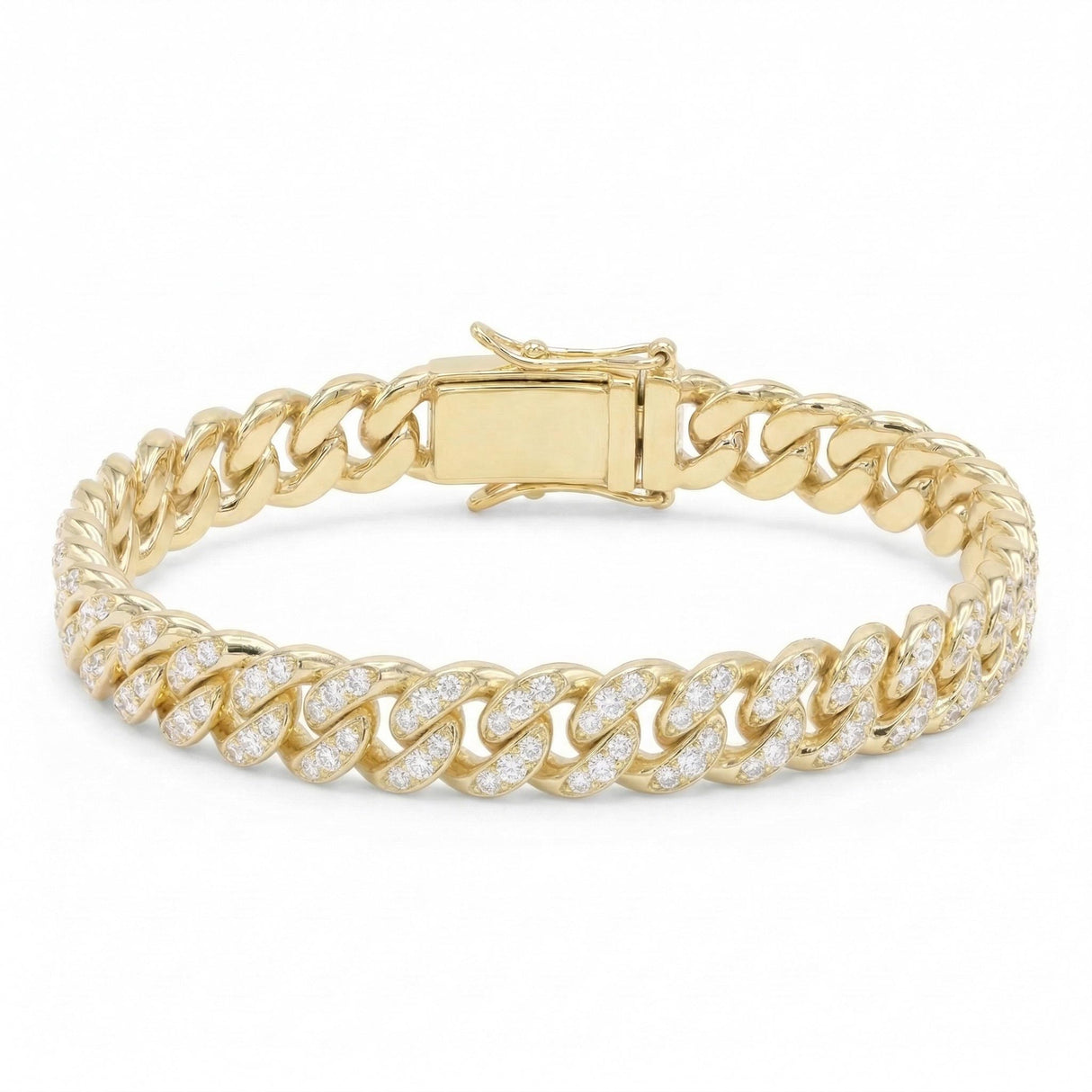 8mm Miami Diamond Cuban Link Bracelet The Gold Gods 3