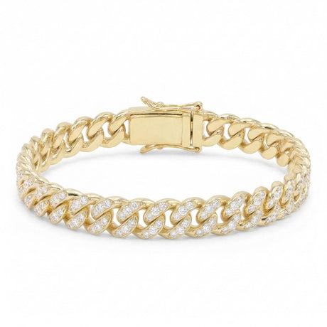 8mm Miami Diamond Cuban Link Bracelet The Gold Gods 3