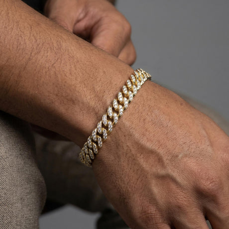 8mm Miami Diamond Cuban Link Bracelet The Gold Gods 1