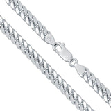 925 Italiann Sterling Silver Miami Cuban Link Chain Clasp Detail