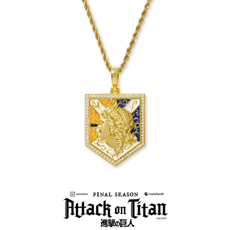 Attack On Titan Wall of Maria Pendant & Necklace Official Gold Gods 1