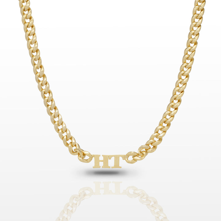 Women's Custom Double Initial Cuban Link Necklace Gold Gods 3