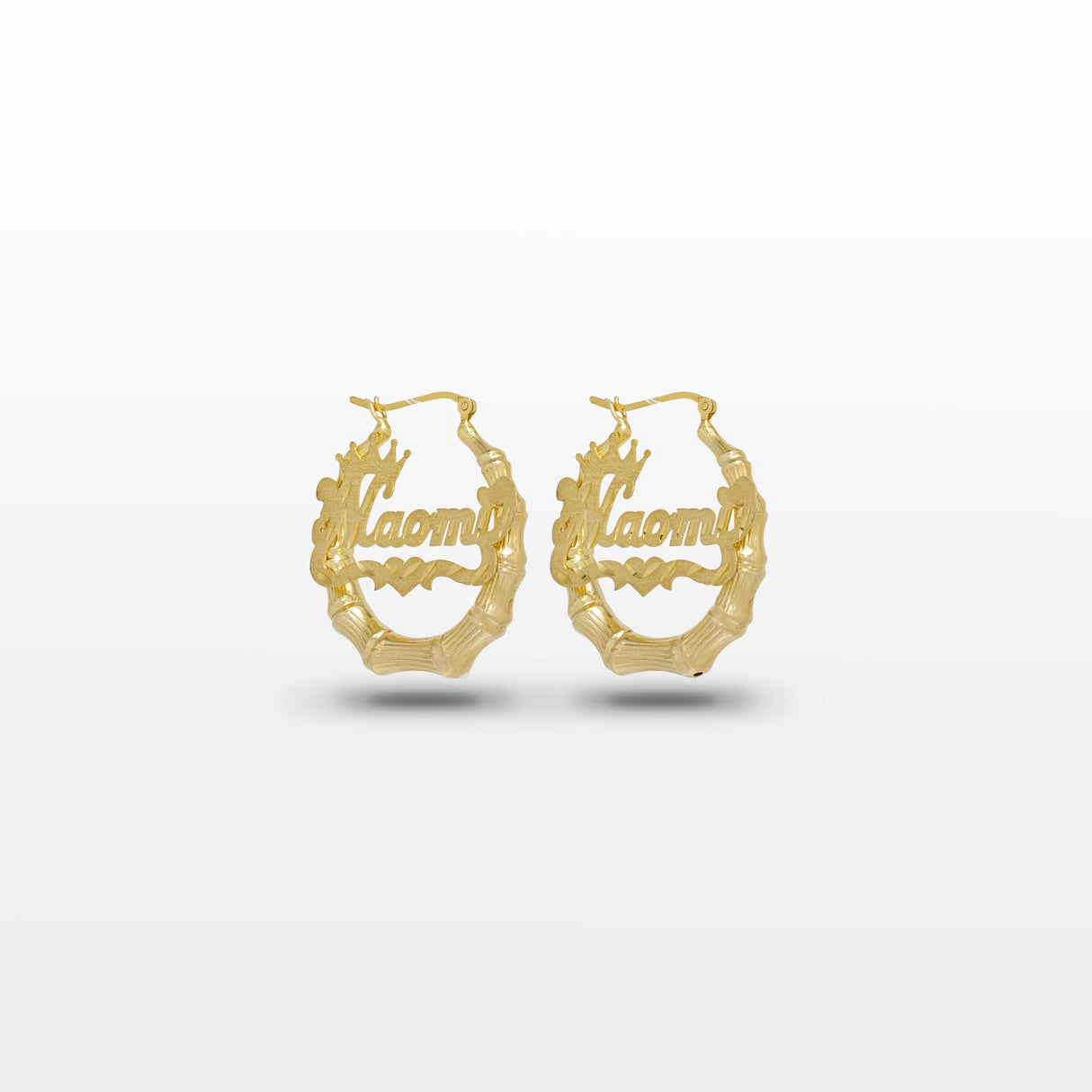 Women's Custom Personalized Bamboo Name Earrings Gold Gods 3