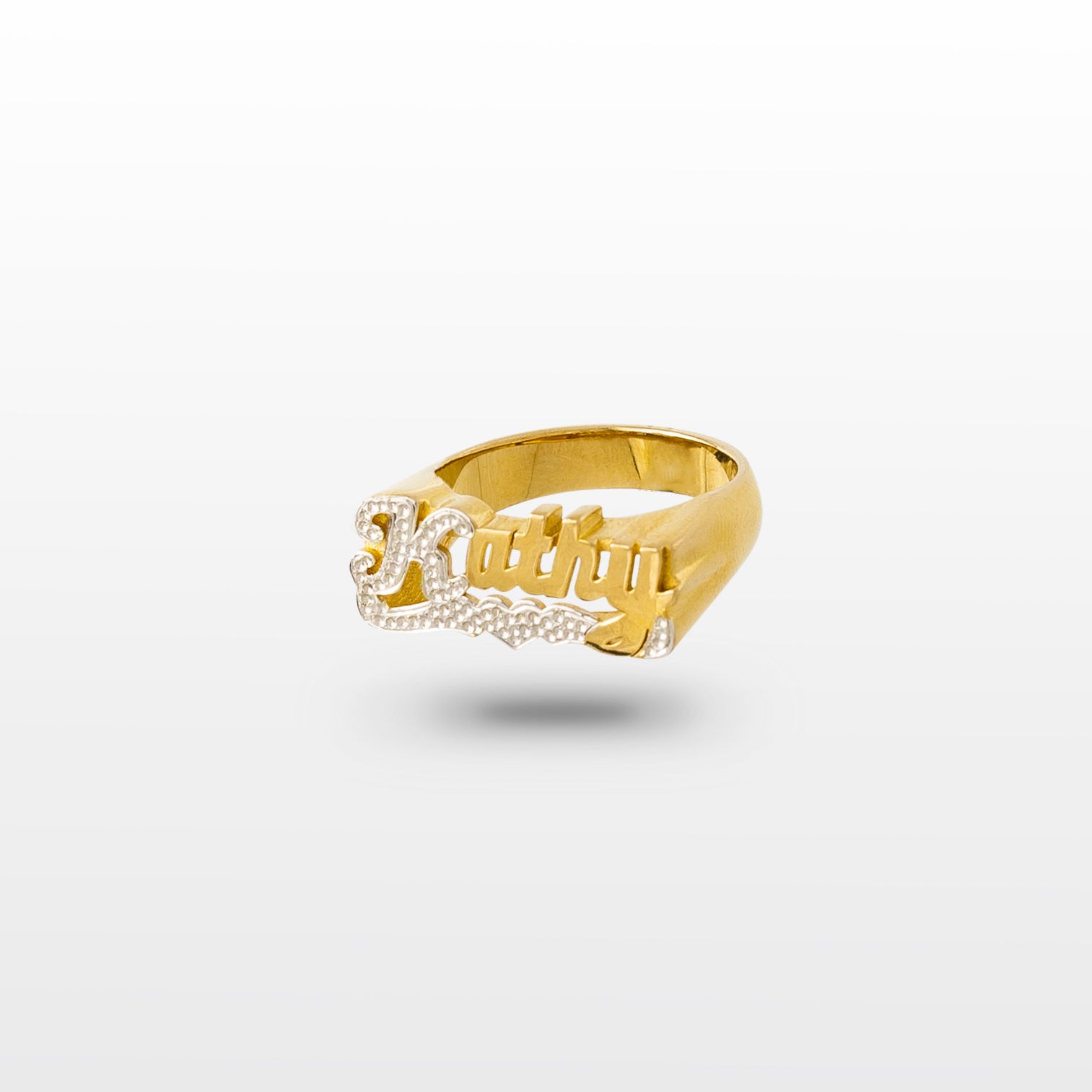 Rectangular Bar Name Ring in 18k Gold Plating over 925 Sterling Silver |  JOYAMO - Personalized Jewelry