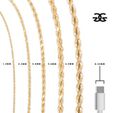 14k Gold Italian Vermeil Rope Chain