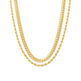 8mm Cuban link and 6mm rope link layered chain set