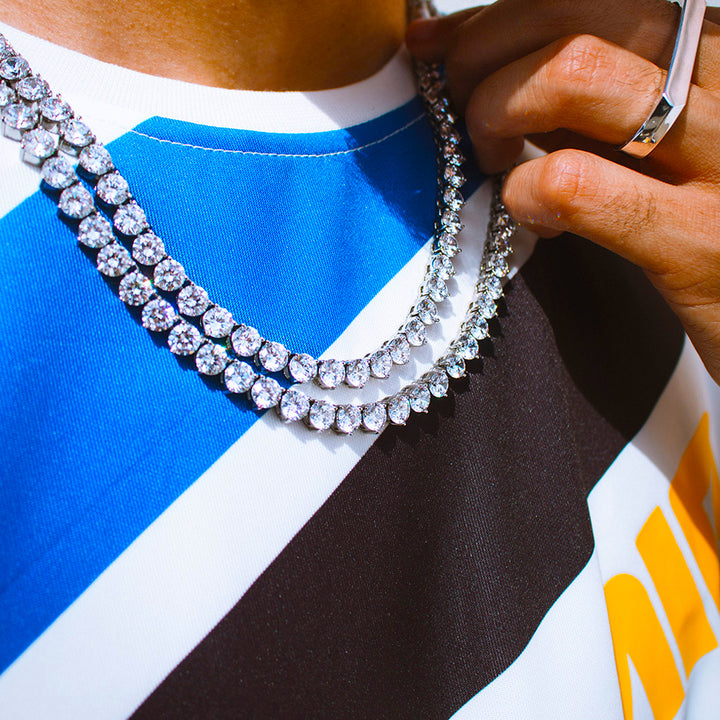 DIAMOND BUTTERCUP TENNIS CHAIN IN WHITE GOLD (6MM) The Gold Gods
