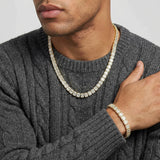 Tennis Baguette Chain Bracelet Bundle Set