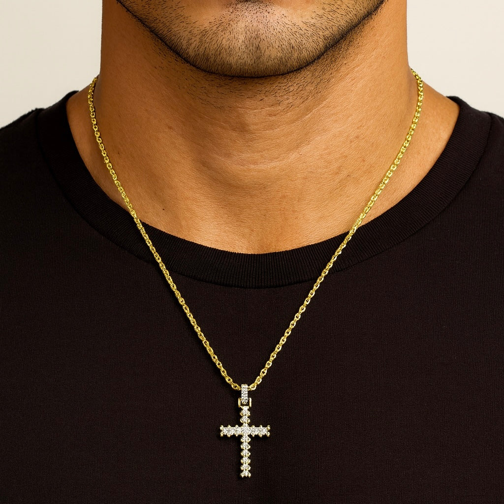 14k solid gold flooded cross pendant the gold gods