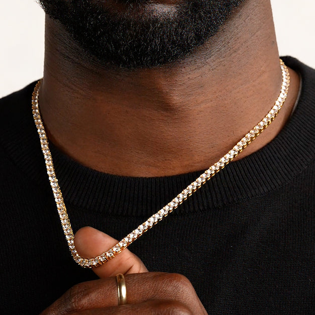 Gold Diamond Tennis Chain 4mm