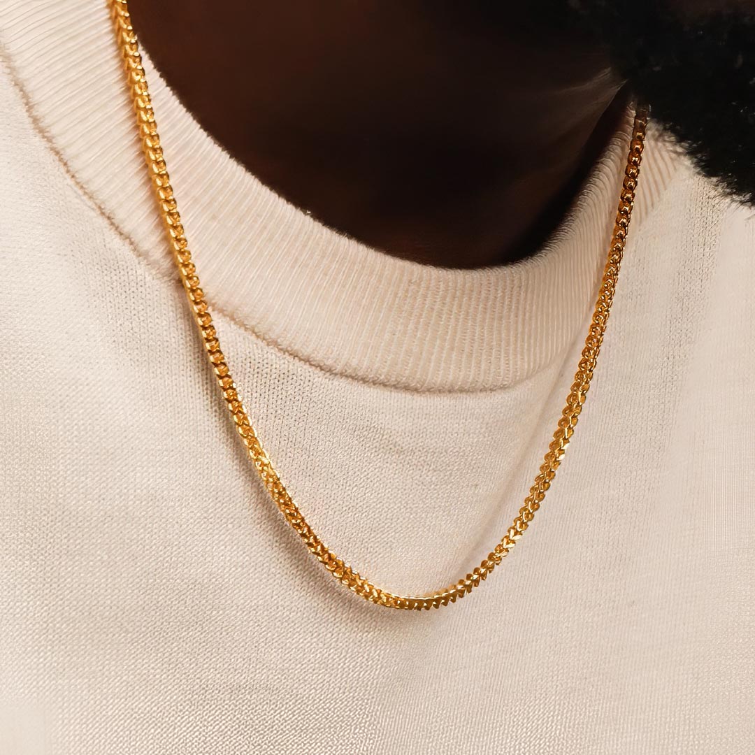 Franco Chain Necklace 14K Solid Gold. 22 Inch Franco Chain Necklace 14K Solid Gold. 22 Inch