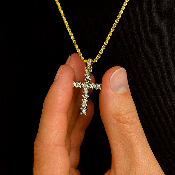 14k Solid Gold Diamond Cross Pendant (.68 CTW) | The Gold Gods
