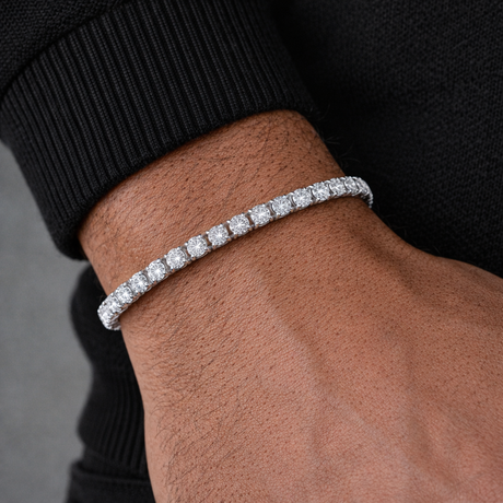 Moissanite Diamond Silver Tennis Bracelet The Gold Gods Men's Bracelet