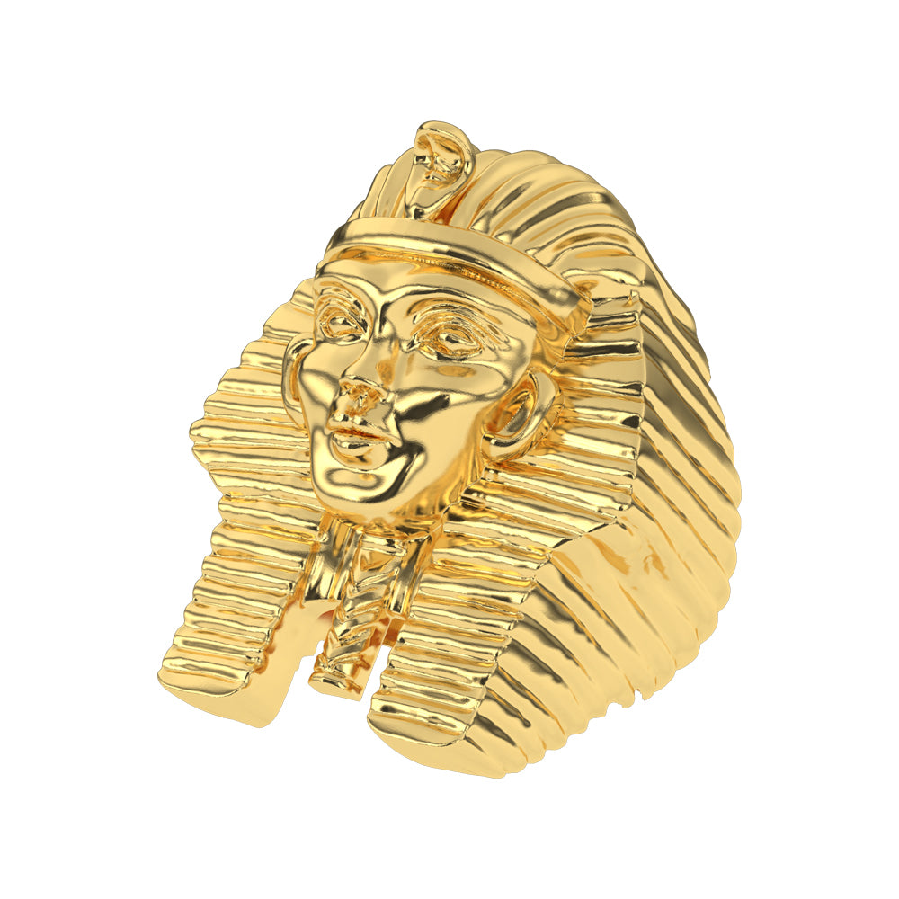 Pharaoh Head Gold Ring