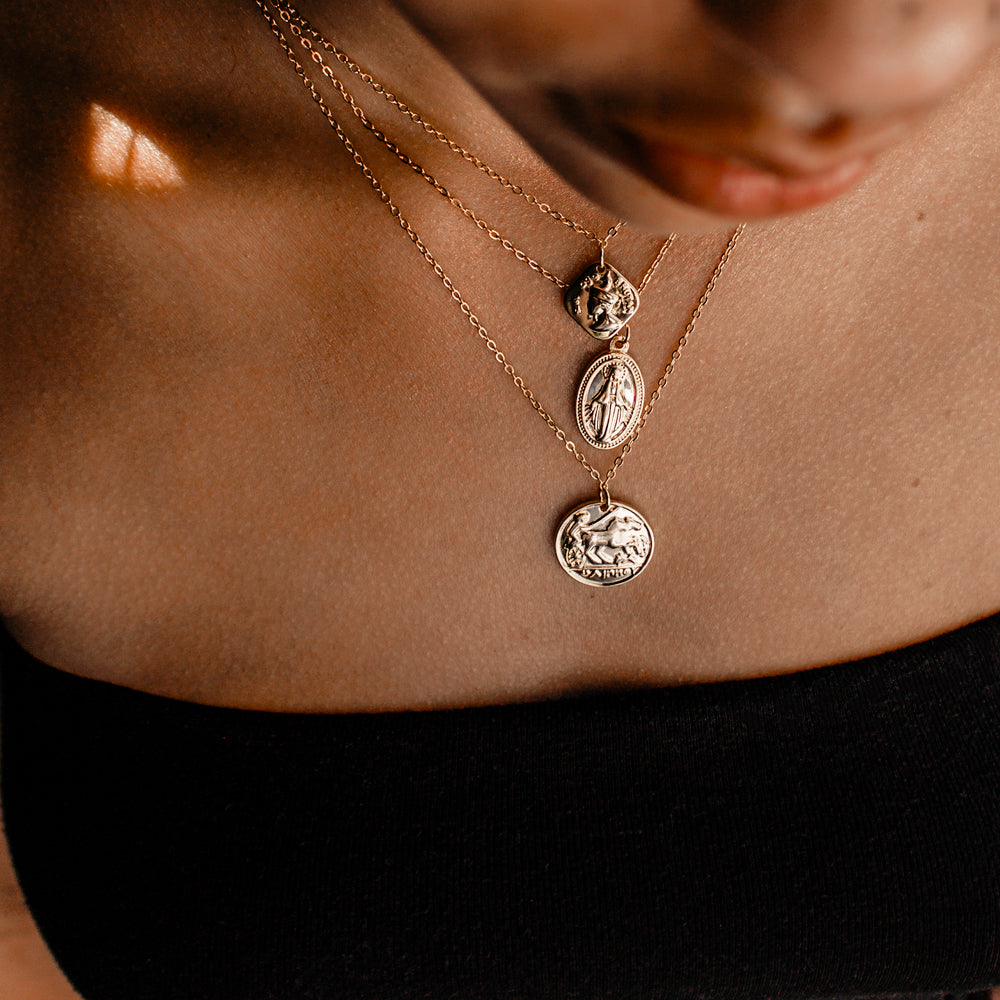 Layered coin clearance necklace silver