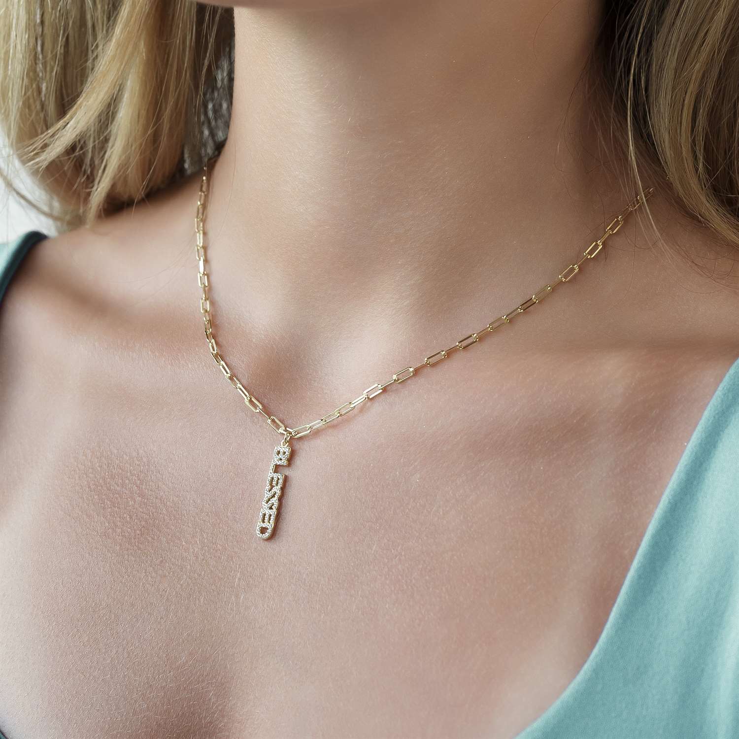 Women's Vermeil Diamond Blessed Necklace Pendant