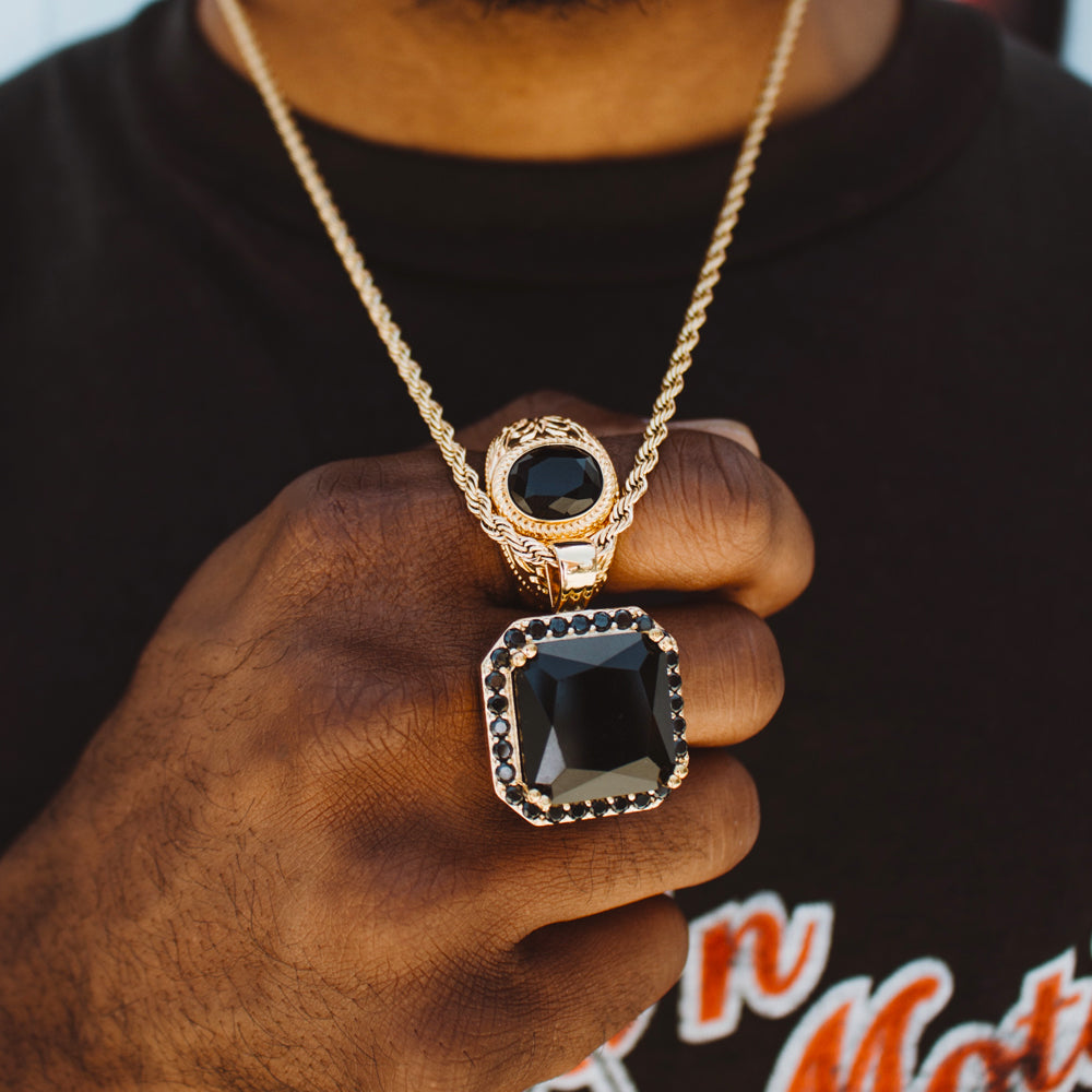 Cosmos Rose Gold Black Onyx Necklace – noeljewellery