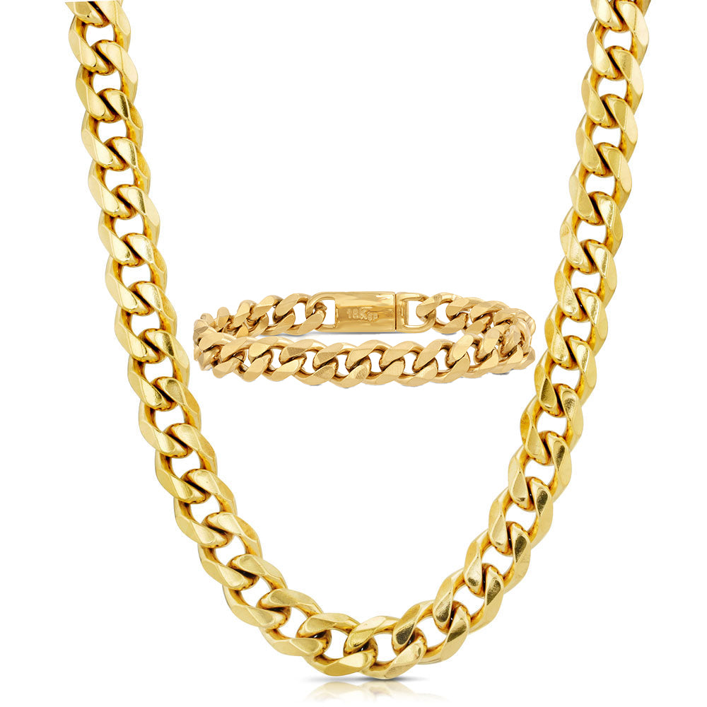 Cuban Flat Edge Chain Bracelet Bundle