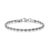 White Gold Rope Bracelet 4mm
