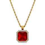 Aura Ruby Necklace Pendant & Gold Chain The Gold Gods front view