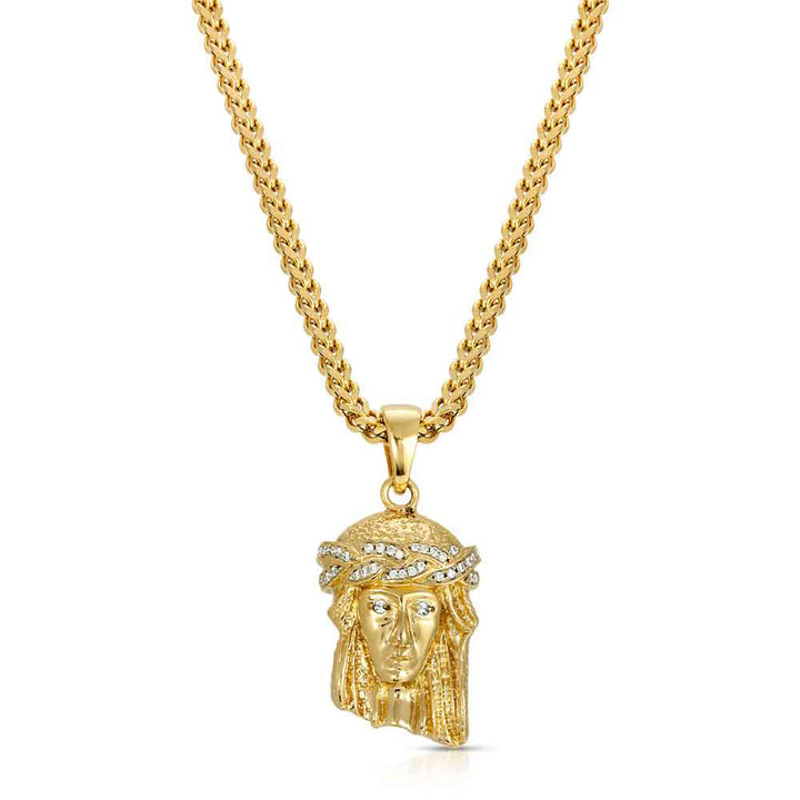 Micro Jesus Piece Necklace & Franco Chain 2 The Gold Gods