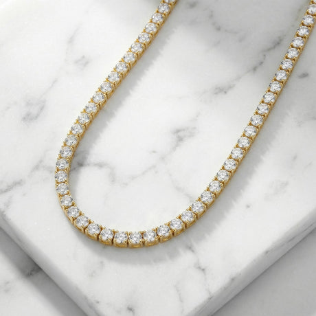 Gold Diamond CZ Tennis Chain 4mm inch The Gold Gods Women's Jewelry Mens