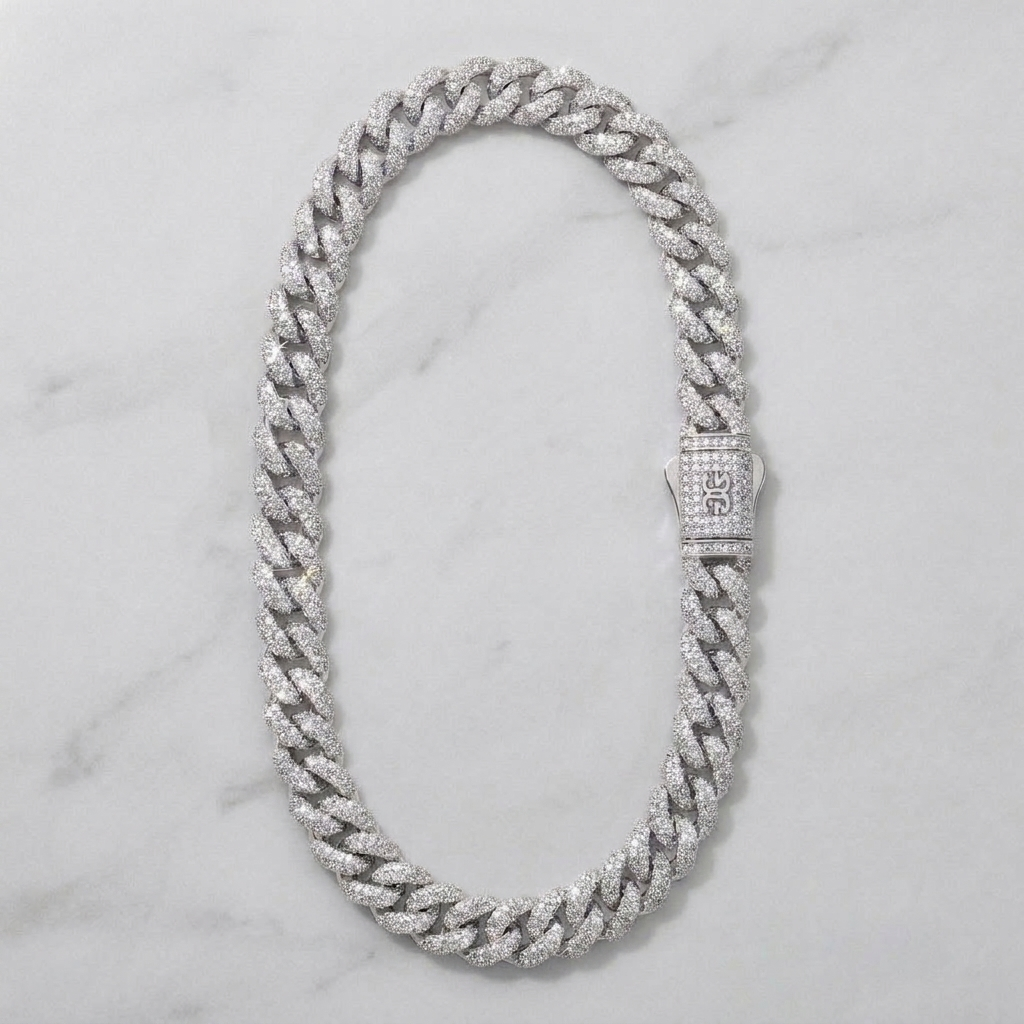 Inverse Diamond Cuban Link Chain 12mm