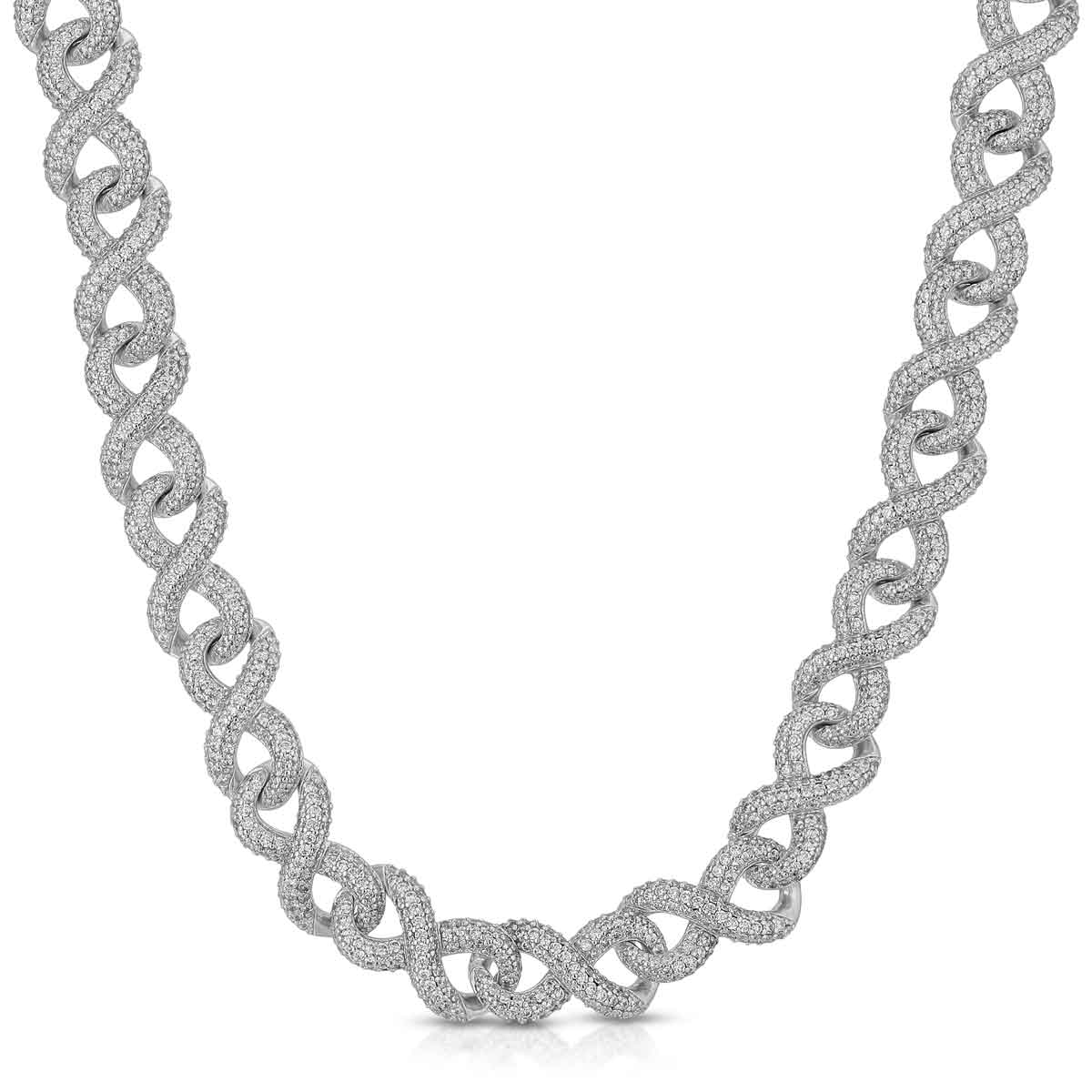 Diamond Infinity Link Chain White Gold The Gold Gods