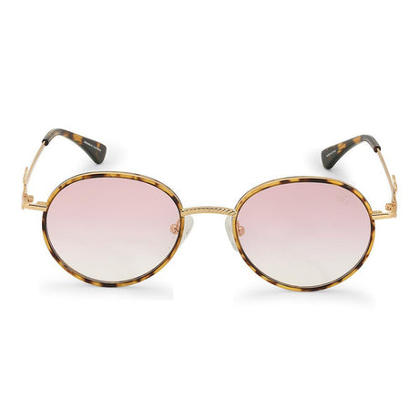 Gold Iris Designer Round Sunglasses The Gold Goddess Pink Gradient