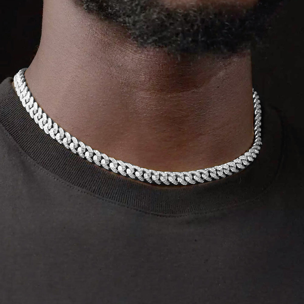 White gold cuban link choker sales