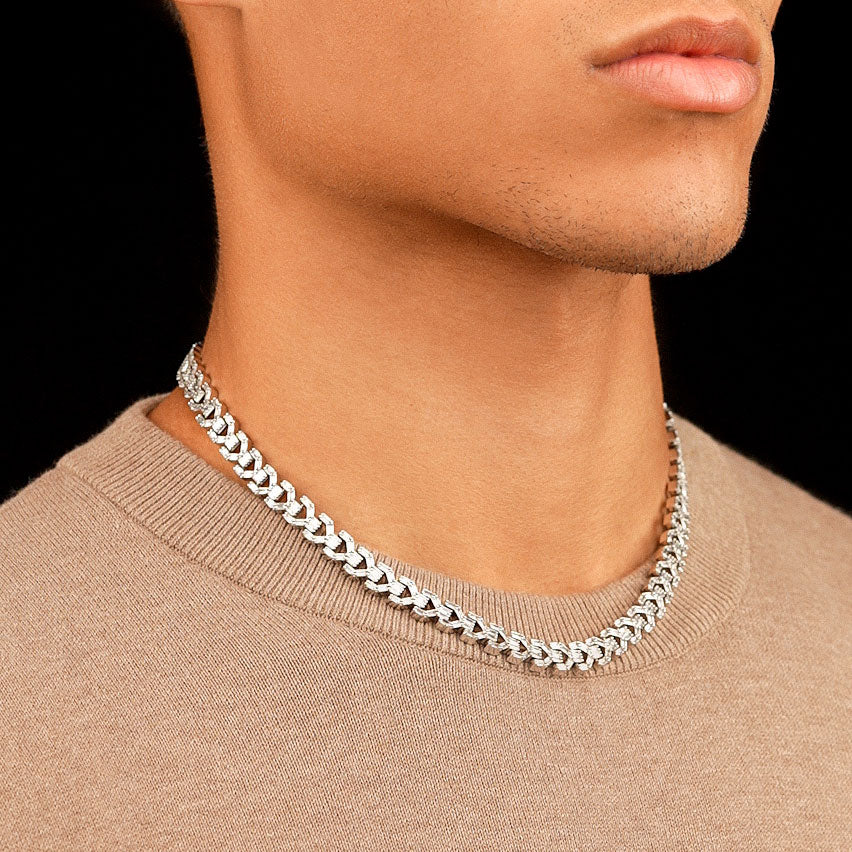 8mm Diamond Y Link Chain Necklace The Gold Gods 6