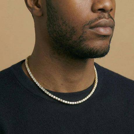 Diamond CZ Tennis Chain 4MM Gold Gods 18 inches