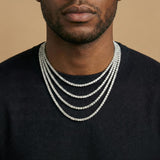 Diamond CZ Tennis Chain 4MM Gold Gods Chain Guide Layered